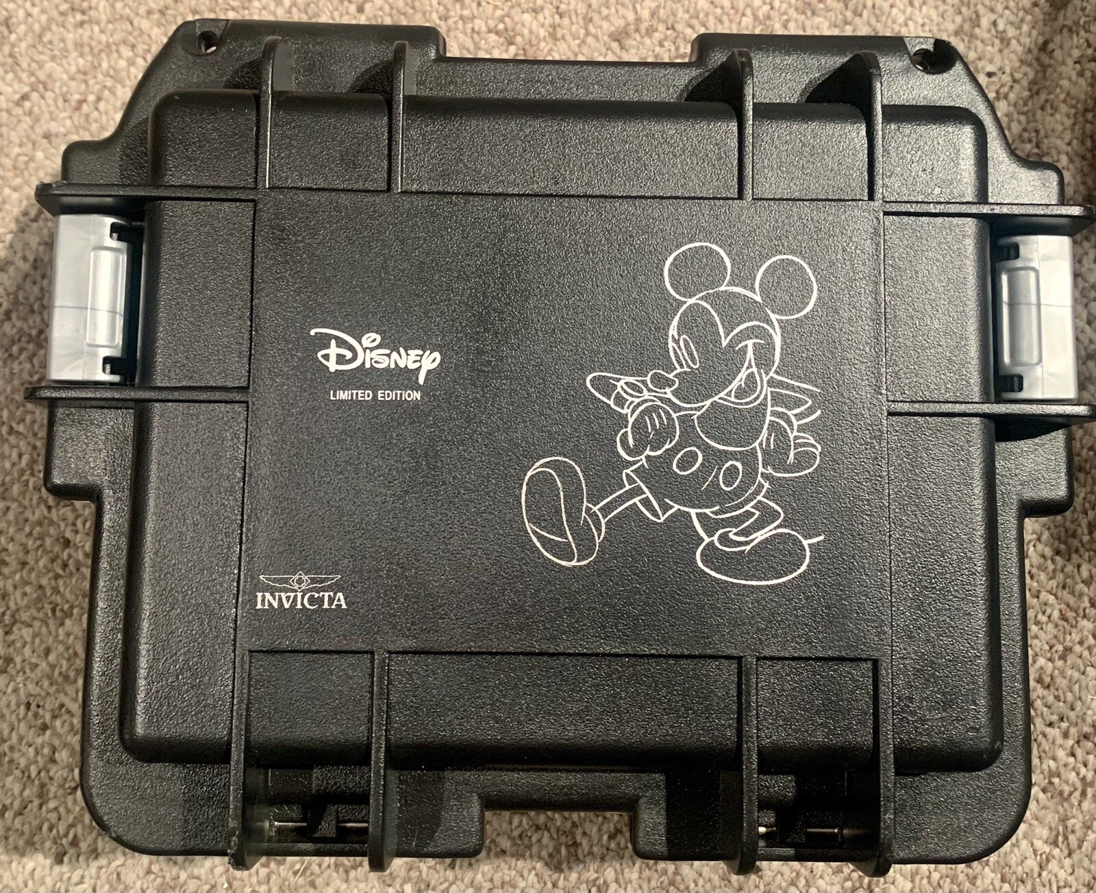 Invicta 3 Slot Impact Resistant Black Disney Collector Watch Case Box-image