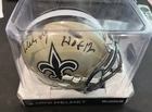WILLIE ROAF Autograph Signed Mini Helmet HOF 2012 Inscription JSA COA SAINTS HOF