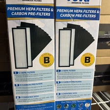 2 Pack VEVA PREMIUM ADVANCED FILTERS SIZE B 2 HEPA FILTER + 8 CARBON PRE-FILTERS