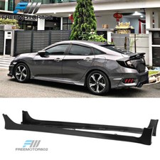 Fits 16-21 Honda Civic Sedan 4door Pp Side Skirts Pair Unpainted Black Hfp Style