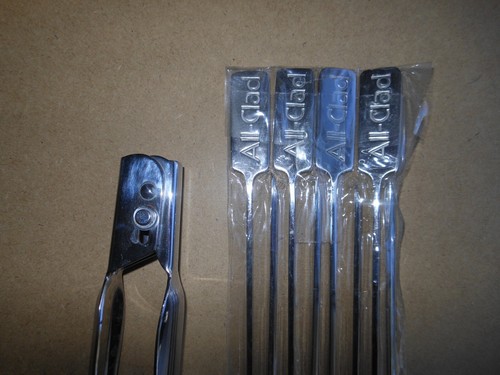 New ALL CLAD Stainless Steel 12" Locking Tongs & 12" Skewers Set - Picture 3 of 4