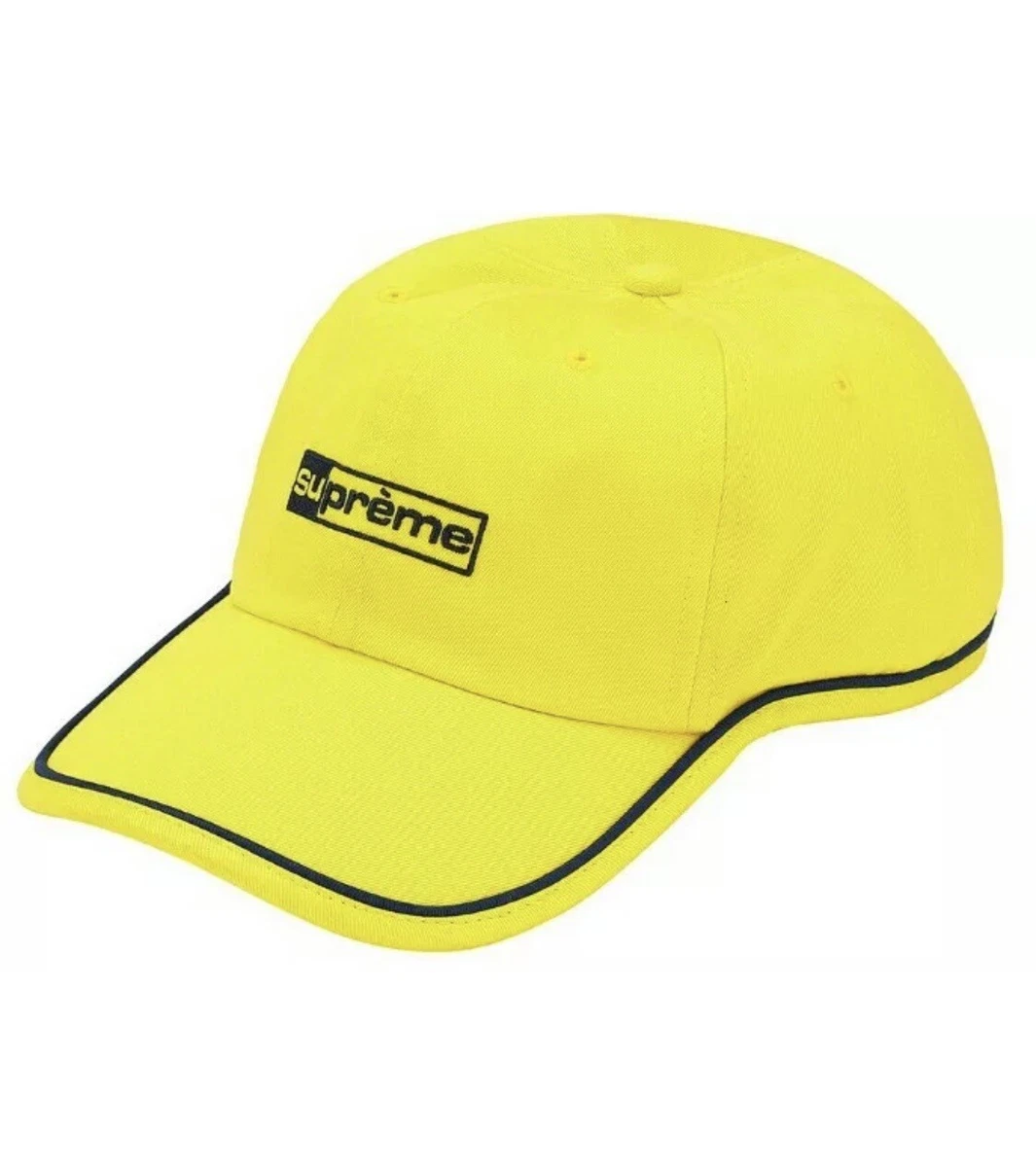 Supreme Piping 6 Panel Cap Hat Bright Yellow SS20H34 New with Tag