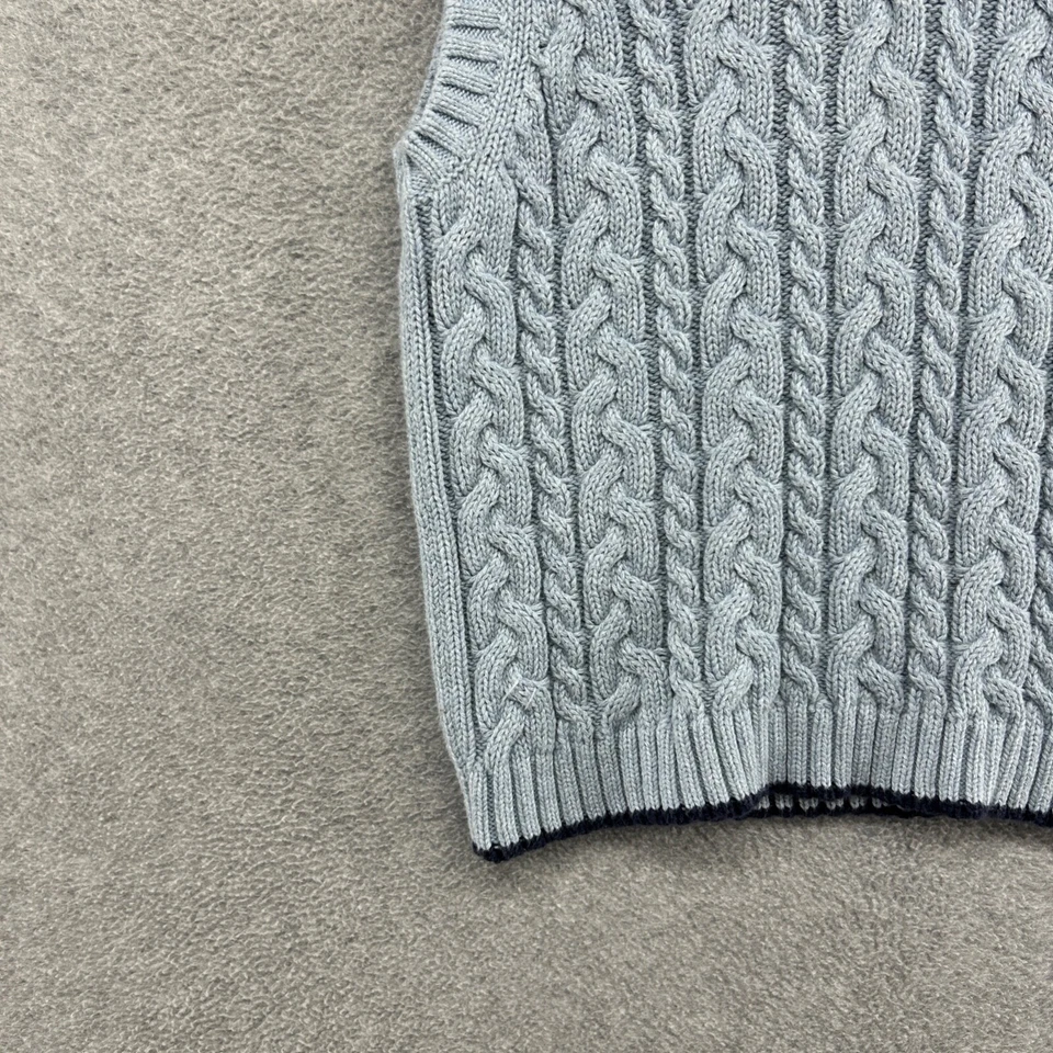 Janie & Jack Sweater Vest Boys Size 5 Blue Cable Knit Sleeveless V Neck - Image 2 of 4