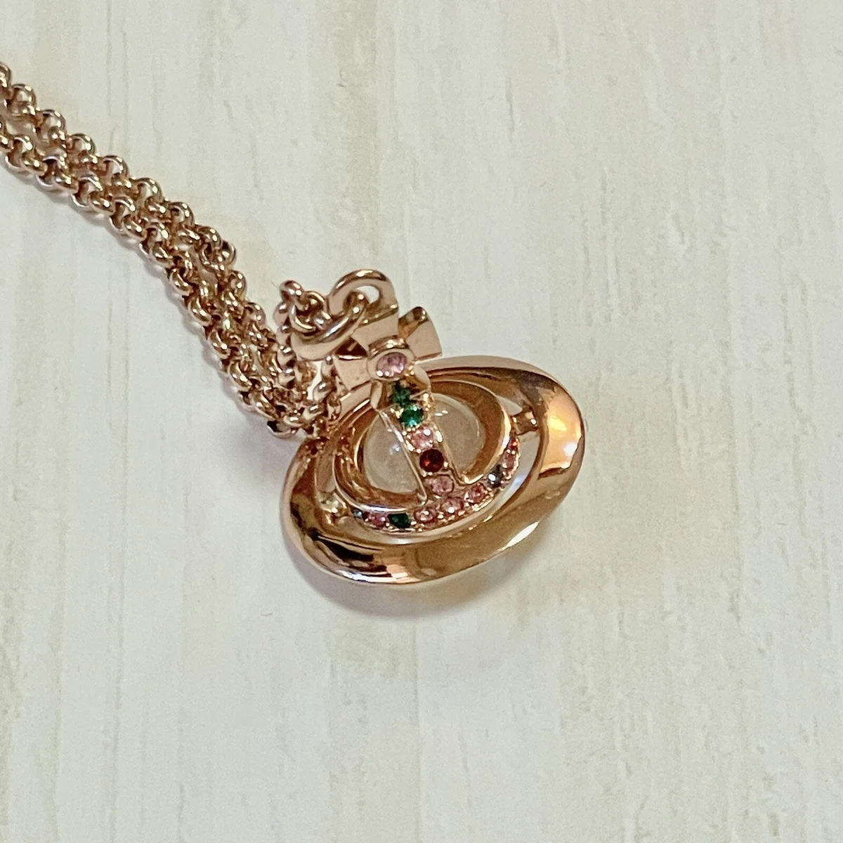 Vivienne westwood pink gold necklace deals