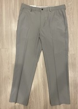 Greg Norman Men's Comfort Stretch Waistband Classic Fit Pants Golf Gray NWT New
