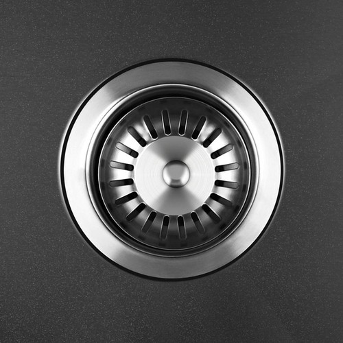 Stainless Steel Kitchen Sink 44x38cm Single Bowl Basin with Waste Strainer Black - Picture 7 of 11