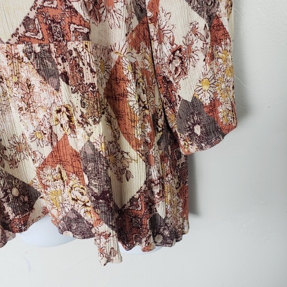 Maurices Medium Boho Patchwork Blouse Quarter Sle… - image 7