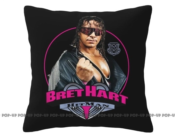 Bret Hart Hitman Wrestling Icon Pillowcase Cushion Cover Polyester 40 x 40cm