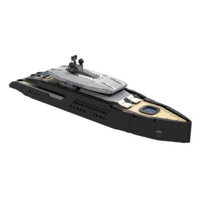 Custom MOC-164800 Medium Yacht Model(2977PCS/Black) Toys Gift for Christmas