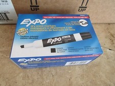 NEW case of Expo black dry erase markers, black, 12x12, 144 chisel tip