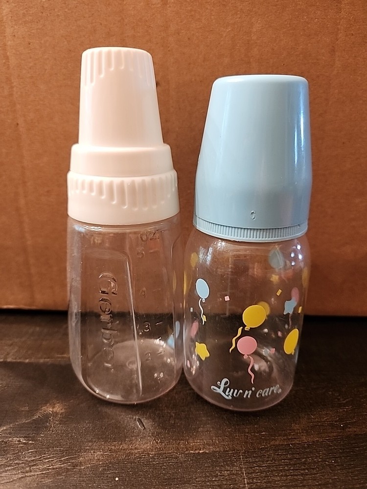 Lot Of Vintage Gerber Plastic Baby Bottles Gerber & Luv N' Care