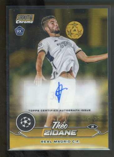 2023-24 Stadium Club Chrome THEO ZIDANE #CA-TZ RC Rookie Gold Auto /50 Madrid