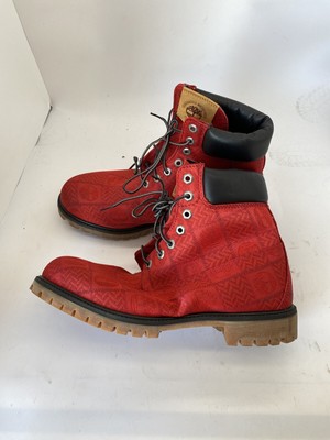 blue red and yellow timberland boots