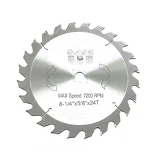 8-1/4" x 5/8" x 24T Carbide Circular Saw Blades, #80340