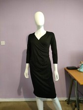 Bonprix Black Fitted Wrap Dress Size 6/8 RRP £20