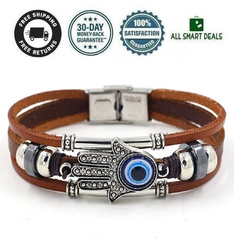 Amuleto de Protección Y Buena Suerte Pulsera Contra El Mal De Ojo Hamsa Unisex - Imagen 11 de 12