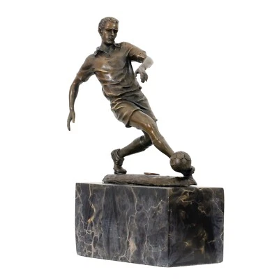 AUBAHO Escultura de bronce fútbol bronce escultura figura trofeo copa club estatua