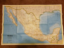 Mexico Map / Central America Map - 1973 - National Geographic Society