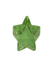 Vintage "Fire and Light" Star Paperweight Celery Green Recycled Art Glass Signed