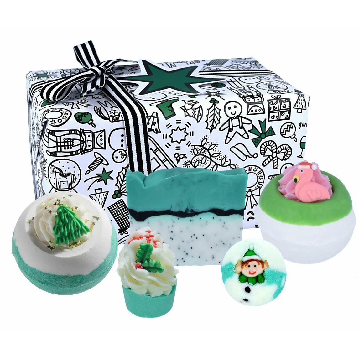 Christmas Bath Set Bomb Cosmetics White Xmas Gift Bombs Blaster Soap Handmade
