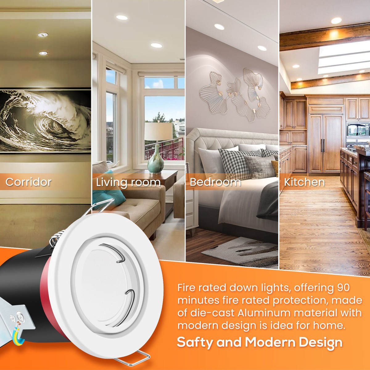 Fire Rated IP65 Bathroom GU10 Recessed Downlight Satin Nickel Fire Rated IP65 Bathroom GU10 Recessed Downlight Satin Nickel