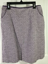 Vintage J.CREW Cotton Floral knee length Skirt pockets Purple SZ: 8 M  238C