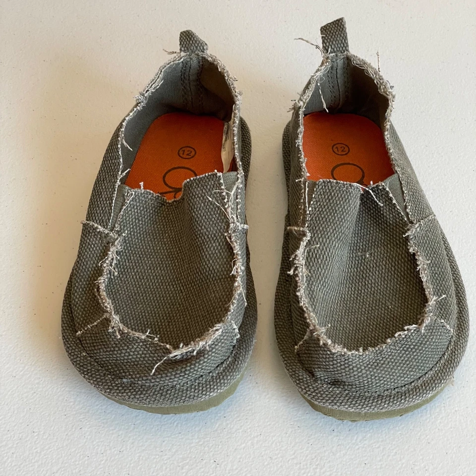 Sapato Slip On Op Ocean Pacific Meninos Crianças Tamanho 12 After the Beach Lona Verde - Imagem 2 de 4