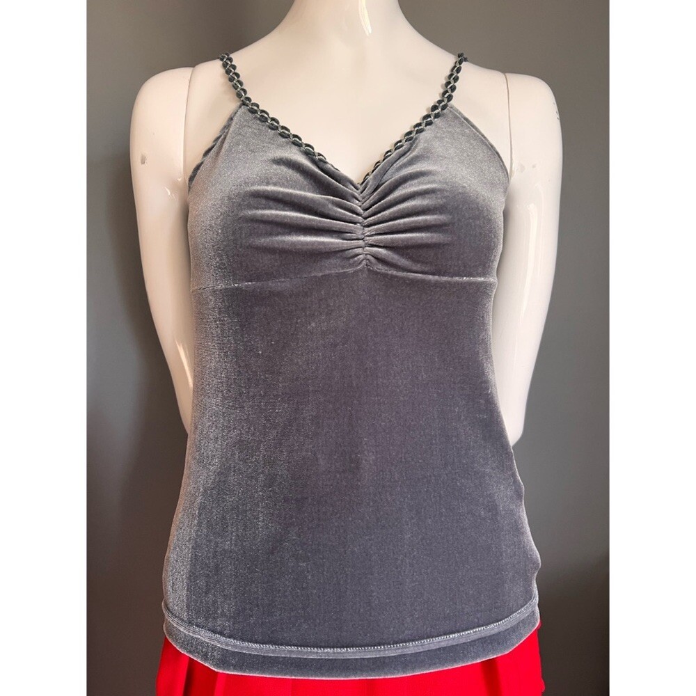 St Elmo Collection by Image silver velvet tank sz med | eBay