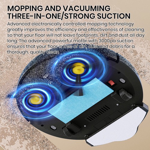 3IN1 Automatic Mopping Robot Vacuum Cleaner Remote Control Carpet Floor Sweeping - Picture 5 of 18