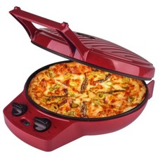 Courant 12 Inch Electronic Pizza Oven 180° Multi Purpose Dual Griddle Red OB