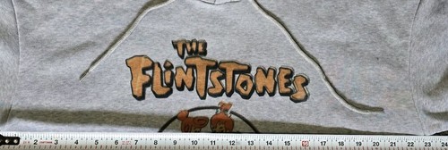 The Flintstones Gray Men's Pullover Long Sleeve Hooded Custom Sweatshirt Size LG - Picture 5 of 7