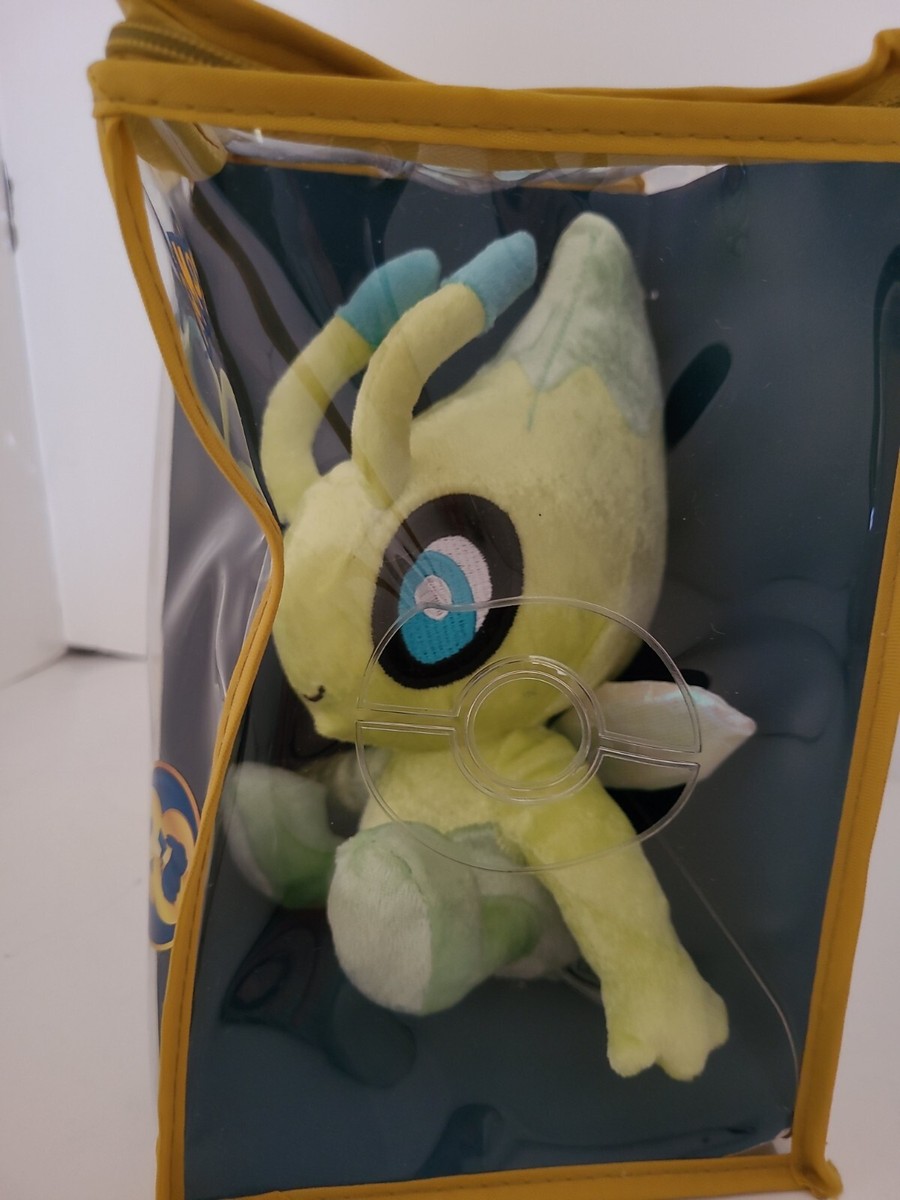2016 Pokemon 20th Anniversary Celebi Tomy Plush Toy w/ Zipper Bag