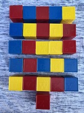 1970s VINTAGE TUPPERWARE ABC BUSY BLOCKS COMPLETE SET TUPPERTOYS 4 PRINT SIDES