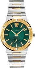 Versace VEVI00420 Greca Logo green gold silver Stainless Steel Men's Watch NEW