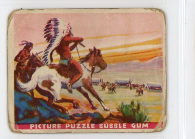 1933 Wild West Gum Card R172  #3 Wagon Train Attack Poor Condition