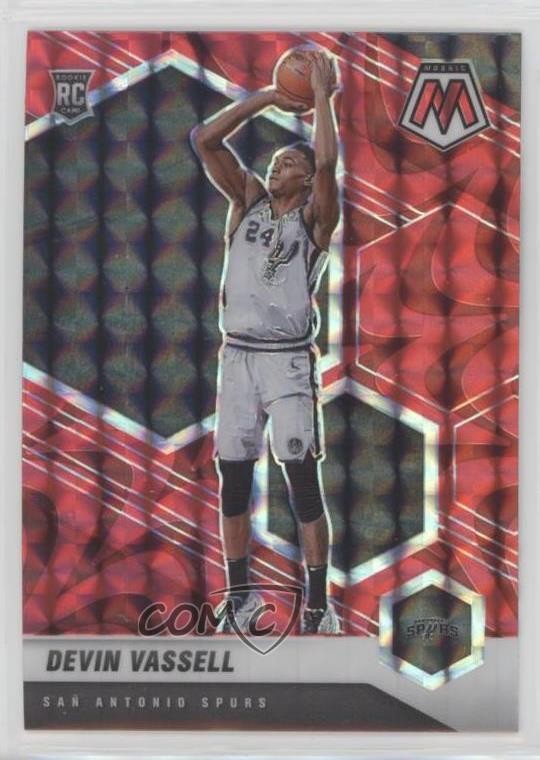 2020-21 Panini Mosaic Reactive Red Prizm Devin Vassell #221 Rookie RC 14rh