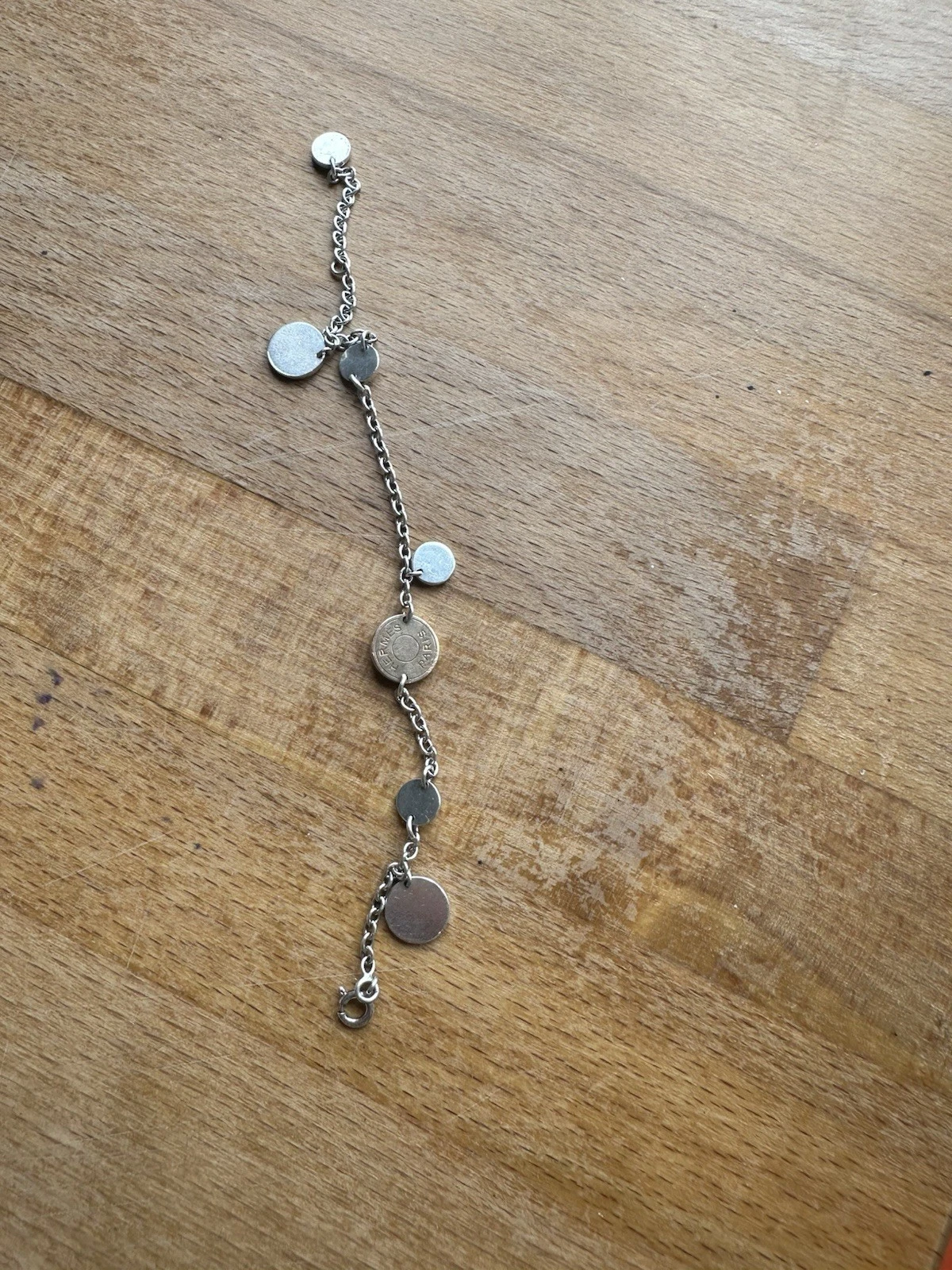 HERMÈS bracelet femme hermes Ex libris or rose 750 1000 et argent 925 1000