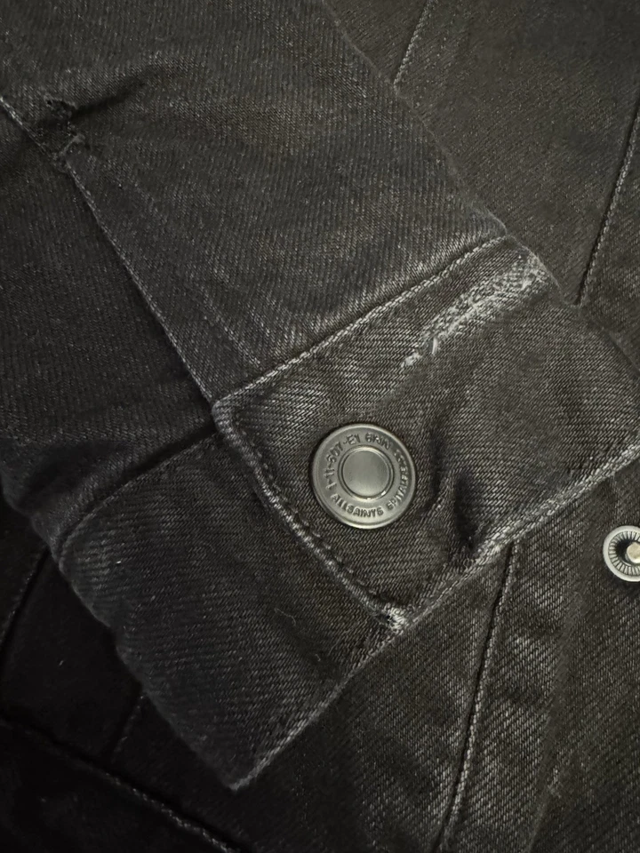 Chaqueta All Saints Gris/Negro Denim Grove Distressed Cálida Para Hombre ALLSAINTS Talla S  Foto 2 de 4