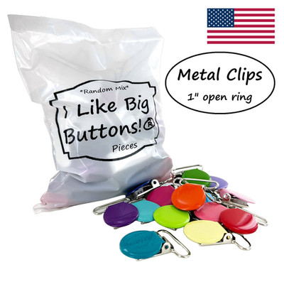 25 Metal Suspender Clips: 1'' Enamel Round Pacifier Dummy Holder Sewing Crafts