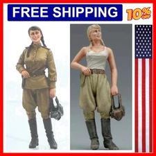 1/35 Resin Model Figure GK Kits History Mini Military Theme 2 Female Soviet T...