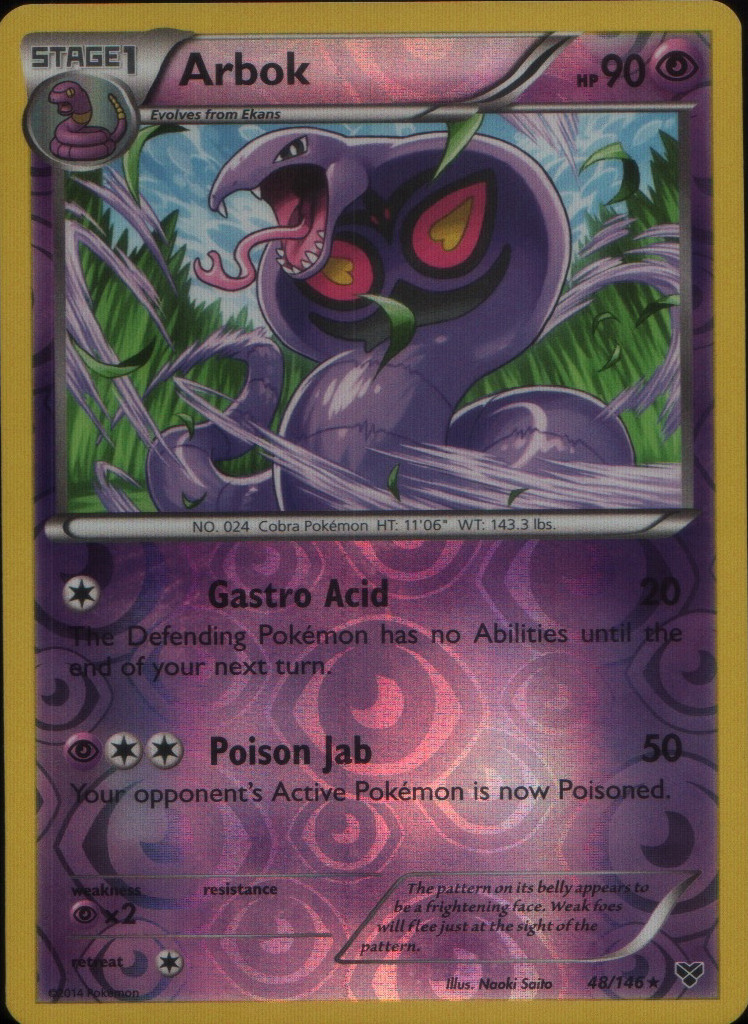 Arbok Reverse Holo Rare XY Base Set 48/146 NM