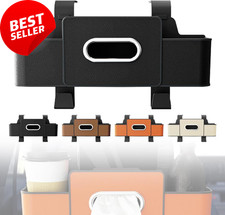 3-in-1 Car Backseat Organizer Black   Cup Holder, Tissue Box, Trash Bin  Hooks