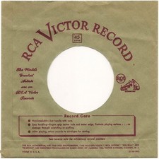 Company Sleeve 45 RCA Victor - Brown w/ Arched Red Text 1950-1952 Bottom Flap