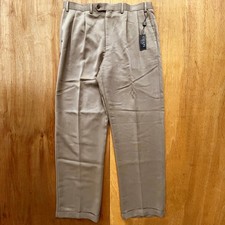 CHAPS STRAIGHT PLEATED DRESS PANTS MEN’S sz 38W x 32L High Rise Beige NEW