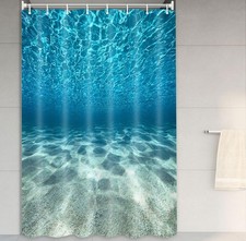 47x64 inch Blue Ocean Beach Shower Curtain Underwater Sea World Scene Decor