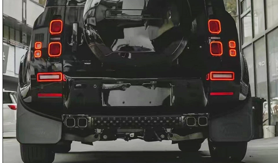 Tubo silenciador escape trasero + placa para Land Rover Defender 90 110 130 20-2025 2021 Foto 2 de 4