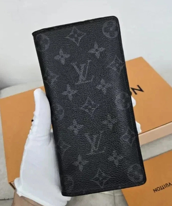 Louis Vuitton Monogram Eclipse Brazza Canvas Long… - image 1
