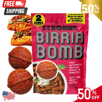 EZ Bombs Birria Bomb Seasoning, 2 Pack   Authentic Mexican Spice Mix for Tacos
