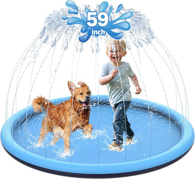 CACSPS 59'' Non-Slip Splash Pad for Kids and Dog, Thicken Sprinkler Pool Summer O