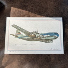 Roy Anderson Art Airplane Jet Postcard JohnsByrne Boeing Model 377 Stratocruiser